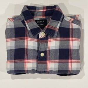 J. Crew Navy and Red Plaid Casual Shirt